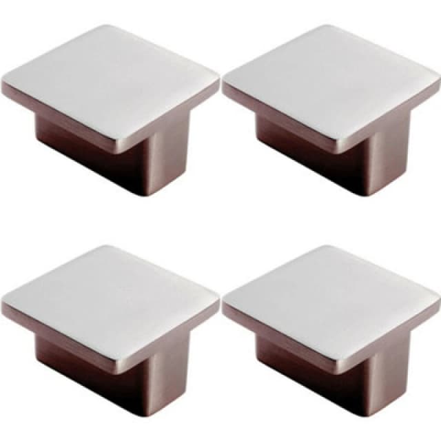 Loops 4x Square T Shape Cupboard Door Knob 38 x 38mm Satin Nickel Cabinet Handle Metallics unisex