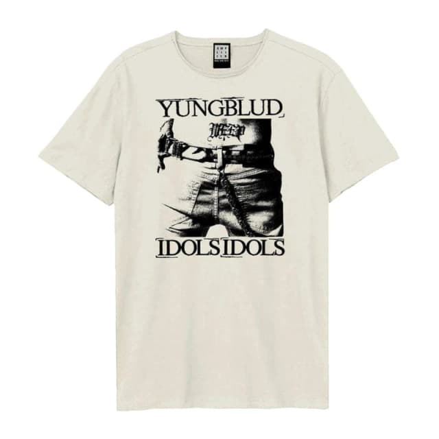 Amplified Mens Bootleg Yungblud T-Shirt in Off-White Size: XS Off-White Male XS