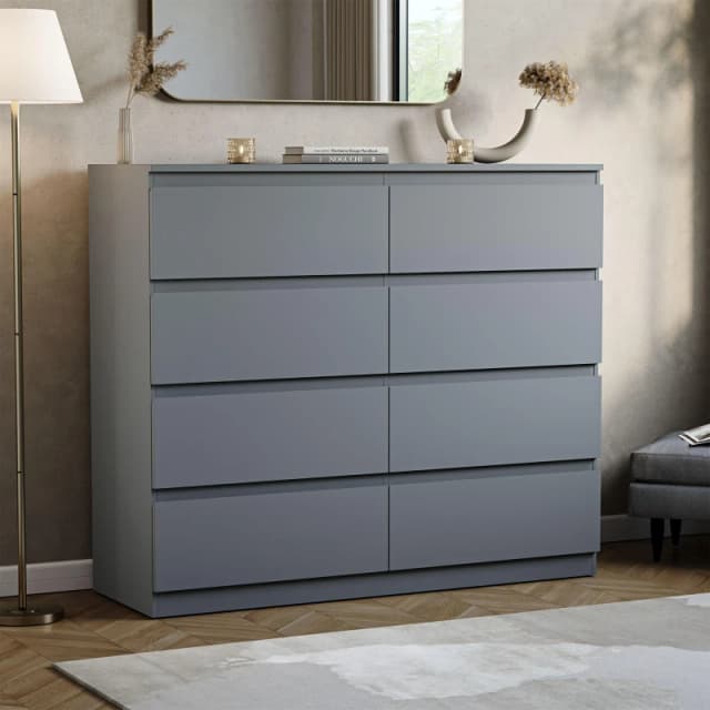 Lassic Vida Designs Denver 8 Drawer Chest Grey unisex 8 Drawer
