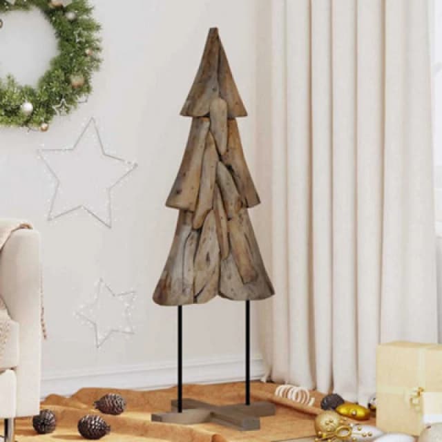 vidaXL Christmas Tree with Stand Brown 120 x 43cm Solid teak wood, Brown 42017931