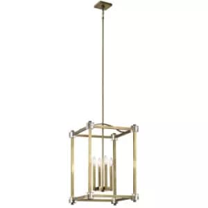 Elstead Cayden 4 Light Pendant Natural Brass / Small
