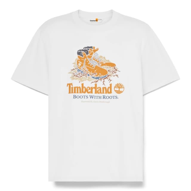 Timberland - All Gender Front Boot Graphic T-Shirt in White, Man, White, Size: XL