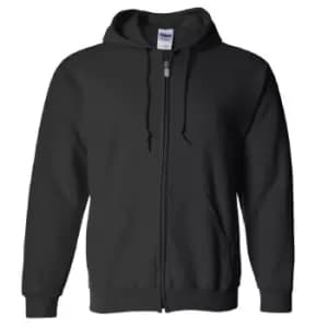 Gildan Heavy Blend Unisex Adult Full Zip Hooded Sweatshirt Top (4XL) (Black)