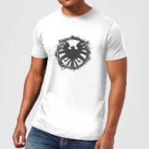 Marvel Avengers Agent Of SHIELD Logo Brushed Mens T-Shirt - White - L