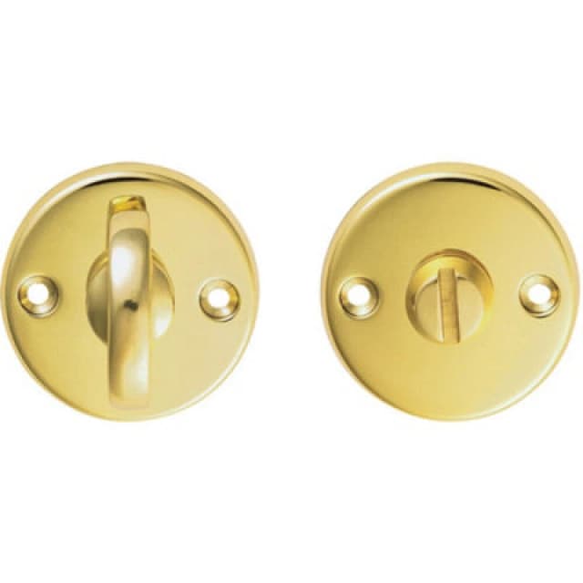 Loops Slim Bathroom Thumbturn Lock and Release Handle 45mm Dia Polished Brass Metallics unisex