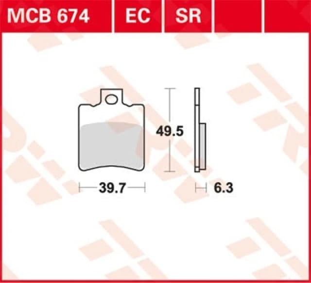 TRW Lucas Brake pad MCB674