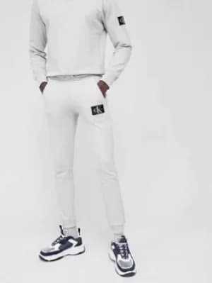 Calvin Klein Jeans Calvin Klein Jeans Monogram Badge Joggers, Light Grey Heather, Size L, Men
