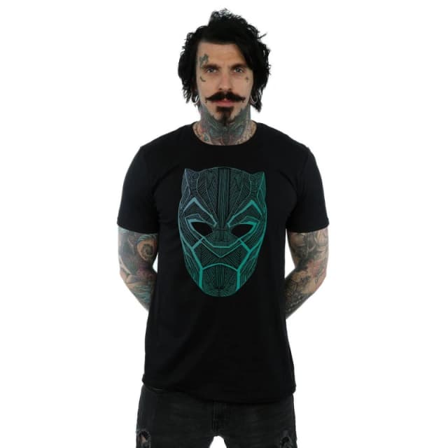 Marvel Marvel Men Black Panther Tribal Mask T-Shirt Size: Small Black S Male 5057736544075