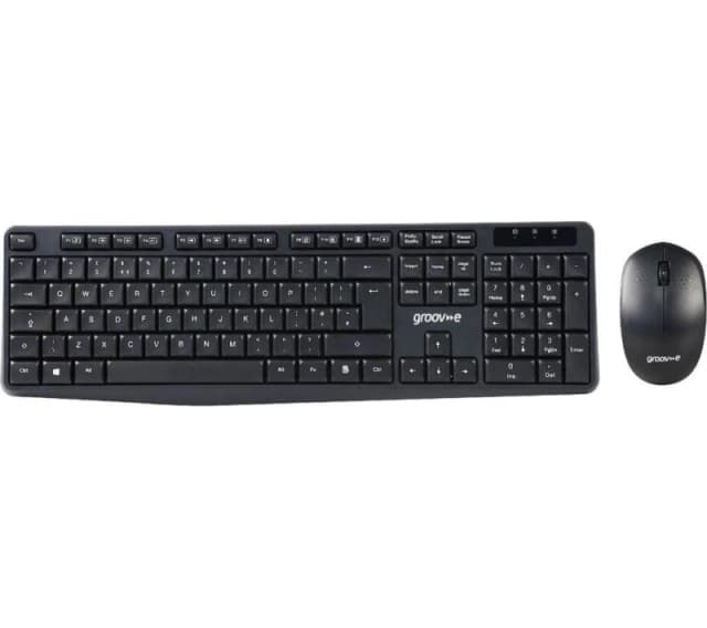 Groov-e Wireless Full Size Keyboard & Mouse Set - Black One Size