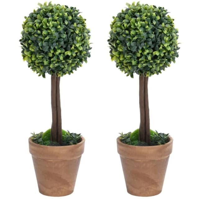 VIDAXL Artificial Boxwood Plants 2 pcs with Pots Ball Shaped Green 33cm Vidaxl 8720286569177