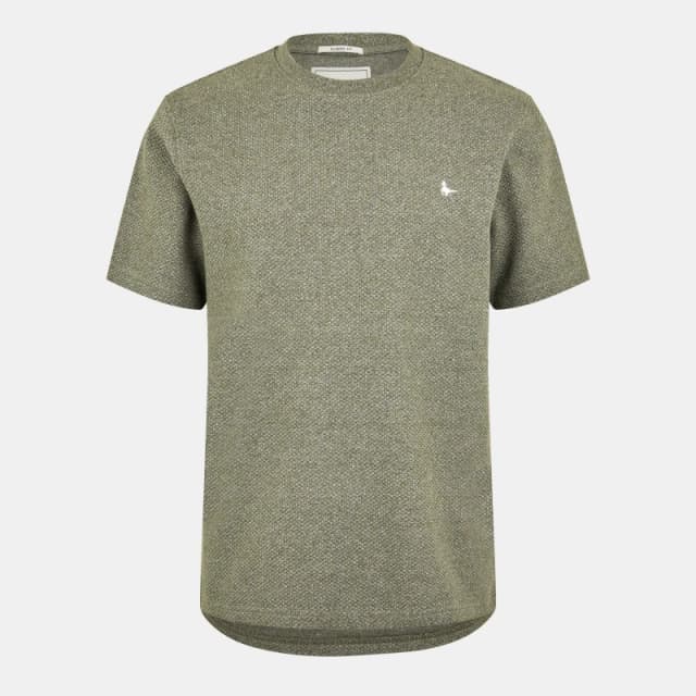 Jack Wills Mens JW Bubble Texture Regular Fit T-Shirt Smokey Olive male XS