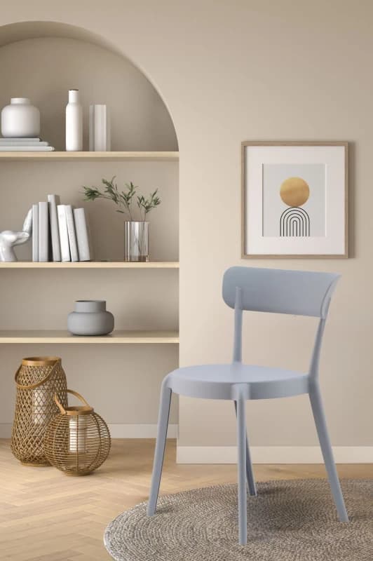 Fusion Living Fusion Living Plastic Bistro Dining Chair in Light Grey Light Grey One Size Unisex 5056409313598