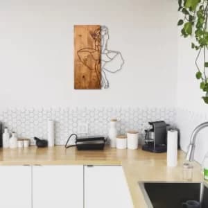 Woman1 Walnut Black Decorative Wooden Wall Accessory