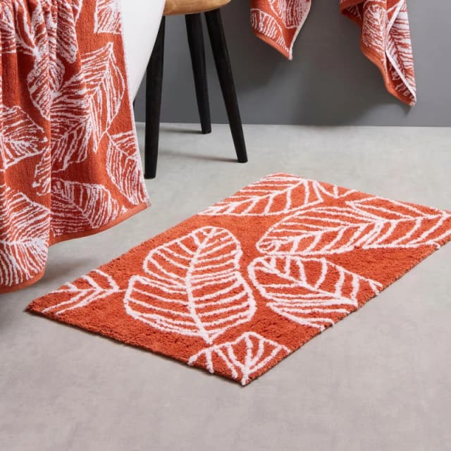 Fusion 'Matteo' 100% Cotton Bath Mat Terracotta
