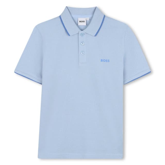 Boss Kids Short Sleeve Polo Shirt Prsn Blue 887 male 12 Yrs