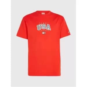 Tommy Jeans Tjm Clsc Modern Sport Usa Tee - Red