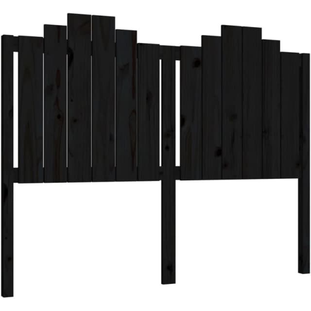LES TENDANCES Bed Headboard Black 146x4x110cm Solid Wood Pine vidaXL 8720287003557