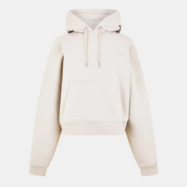 Jack Wills Womens Emblem Over-The-Head Hoodie Stone female 6 (2XS)