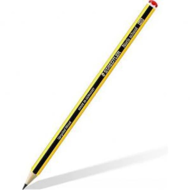 NOTFOUND Staedtler Noris 2B Yellow/Black Barrel Graphite Pencil PEFC Certified from Sustainably Managed Forests (Pack 12) - 121-2B 121-2B