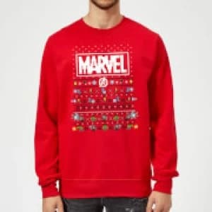 Marvel Avengers Pixel Art Christmas Sweatshirt - Red - L