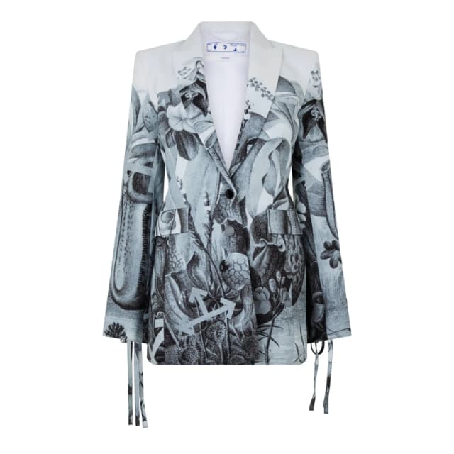 Off White Womens Suit Jacket White/Black female 8 (XS)