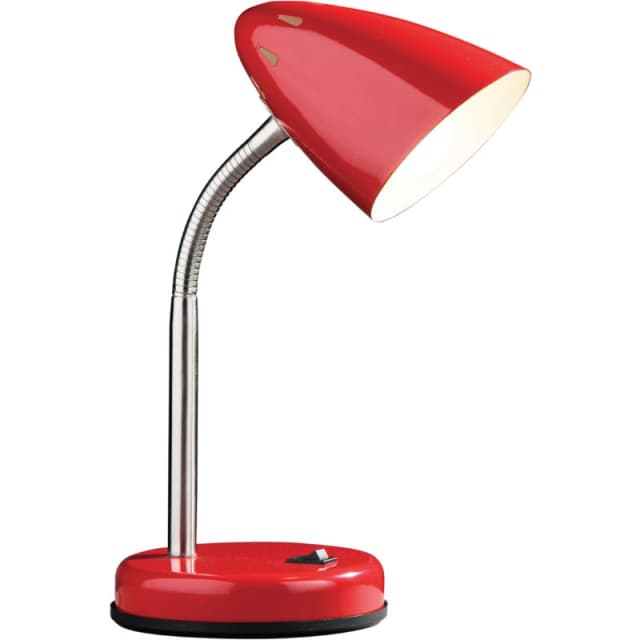Premier Housewares Maison by Premier Gloss Desk Lamp with EU Plug Red