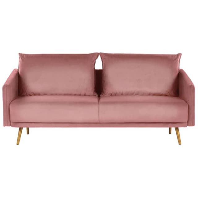 Beliani Sofa 3 Seater Maura Velvet Pink