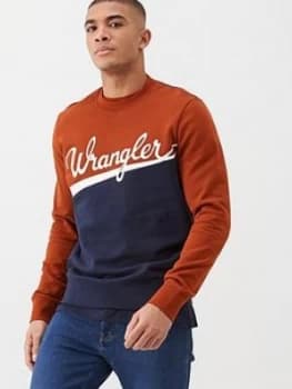 Wrangler Large Logo Cut & Sew Sweat - Brown