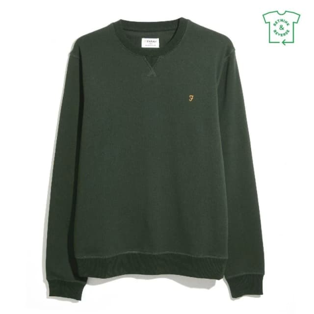 Farah Tim Crew Sweatshirt Evergreen 357 male Small