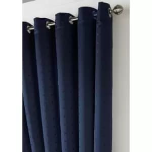 Essential Living Adiso Eyelet Ring Top Curtains 168cm x 183cm Navy