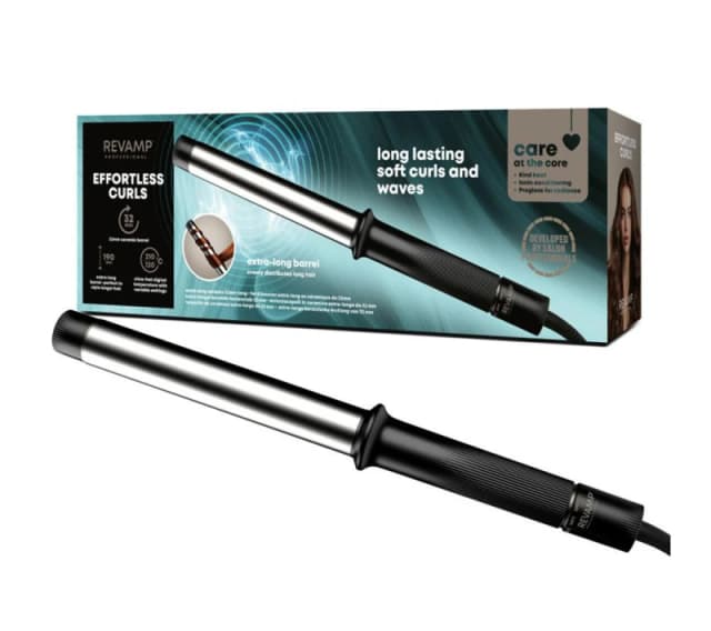 REVAMP Effortless Curls Extra Long Curling Tong - Black 5010777165456