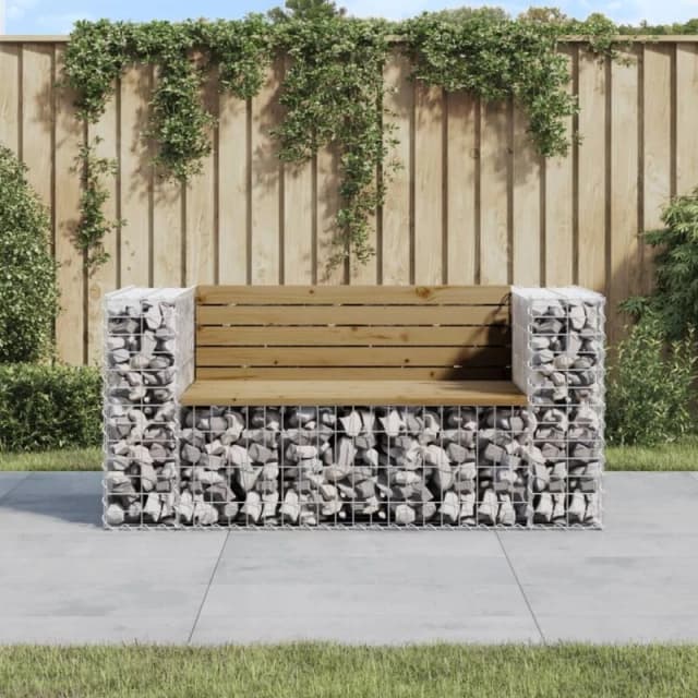 vidaXL Garden Bench Gabion Design 143x71x65.5cm Impregnated Wood Pine, Brown 834379