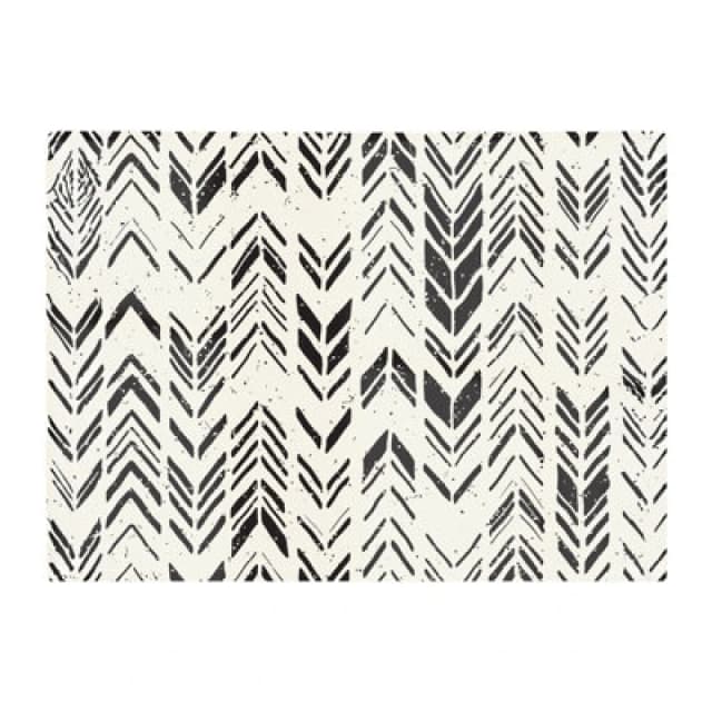 Warren Reed Designer Hand Drawn Chevron Pattern Glass Chopping Board