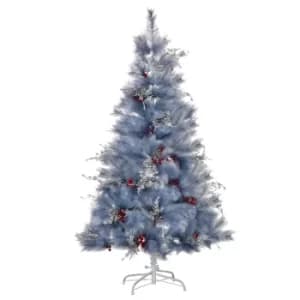 HOMCOM Christmas Tree, 150H cm, W/Replica Berry And Spruce-Grey