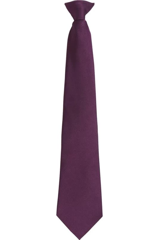 Premier Premier Colours Fashion Plain Clip-On Tie in Purple Purple One Size Unisex 5063470683499