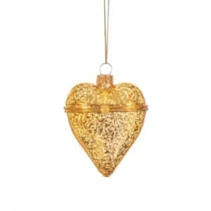 Gold Heart Opening Bauble