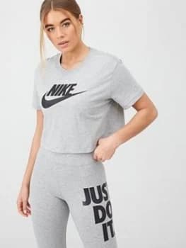 Nike Nsw Essential Futura Crop Tee - Dark Grey Heather