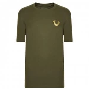 True Religion Print T Shirt - Khki/Gld 3000