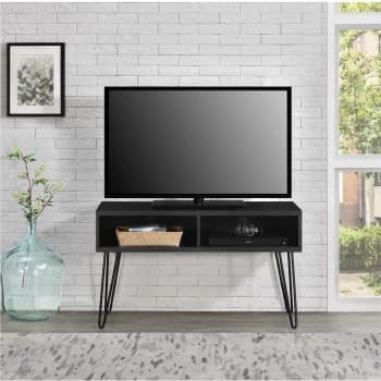 Alphason - Owen Black Oak TV Stand Black Hair Pin Legs For Up To 42' TVs