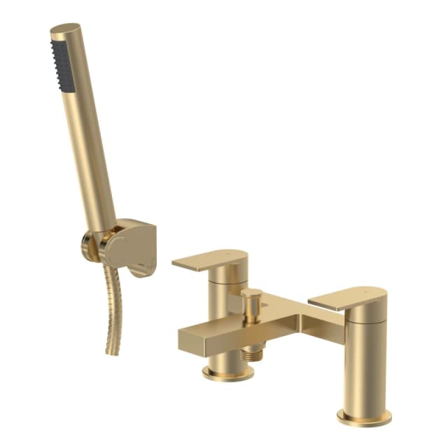 BALTERLEY Contemporary Bath Shower Mixer Tap with Shower Kit - Brushed Brass Balterley BTD804