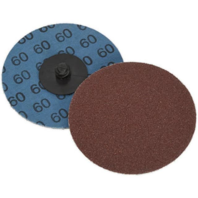 Loops 10 PACK - 75mm Quick Change Mini Sanding Discs - 60 Grit Aluminium Oxide Sheet Multi
