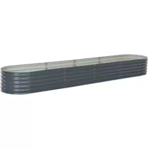 Garden Raised Bed 400x80x44cm Galvanised Steel Grey Vidaxl Grey