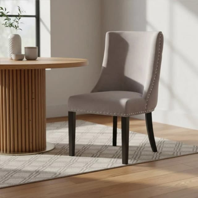 Orsina Grey Velvet Chair, Curly Back Chair, Easy To Assemble Borg Chair, Comfy Office Chair
