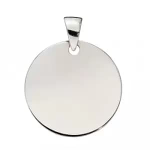Plain Engravable Disc White Gold Pendant GP2269