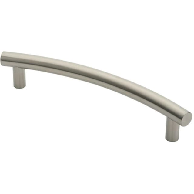 Loops Curved T Bar Door Pull Handle 420 x 30mm 350mm Fixing Centres Satin Steel Metallics unisex