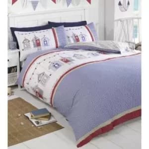 Rapport - Beach Huts Single Duvet Cover Set Summer Seaside