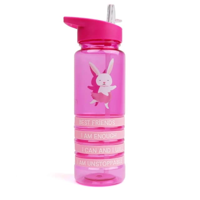Myga Kids' Positivity Band Water Bottles - Rabbit, Pink RY2248