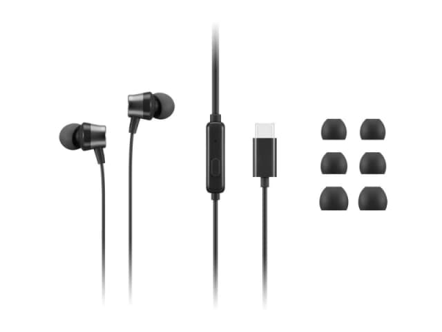Lenovo USB-C Wired In-Ear Headphones with inline control 4XD1J77351 Black