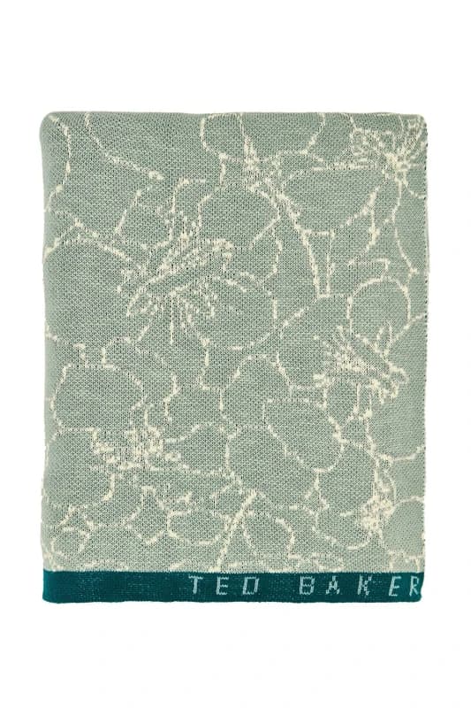 Ted Baker 'Pressed Flowers' Cotton Throw Mint