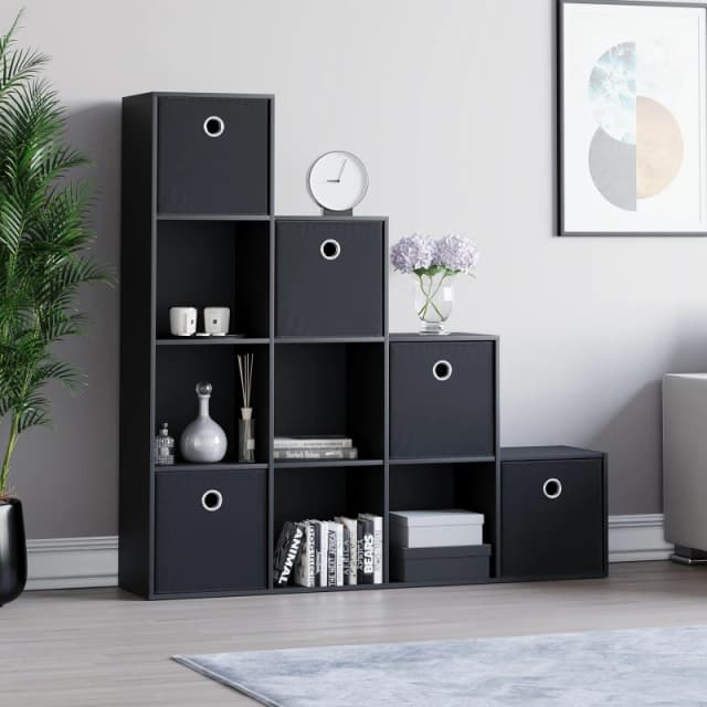 Lassic 10 Cube Storage Unit (B) + Set of 5 Storage Cubes Black unisex 10 Unit